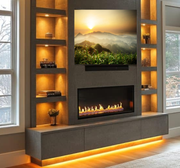 60-Inch Electric Fireplace | Modern Wall Mount With Realistic Flames