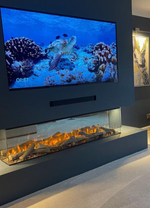 Electric fireplace with realistic flames and remote control