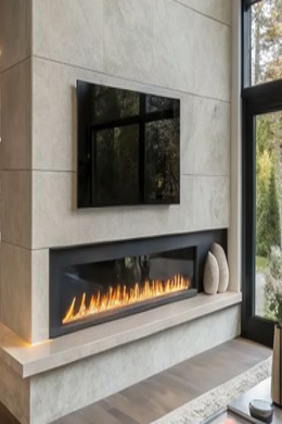 84 Inch Modern Electric Fireplace | Wall Mount With Realistic Flames