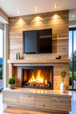 42 Inch Smart Electric Fireplace With Realistic Flame Adjustment - LEDHomeDecors.com