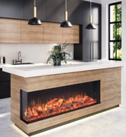 50 in 3 Sided Electric Fireplace With Realistic Log set & Crystals
