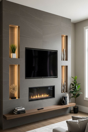 60-Inch Electric Fireplace | Modern Wall Mount With Realistic Flames