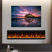 84 Inch Modern Electric Fireplace | Wall Mount With Realistic Flames