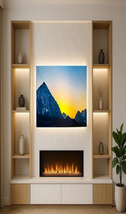 50 inch Electric Fireplace | Chemney Free With Realistic Flames.