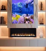 84 Inch Modern Electric Fireplace | Wall Mount With Realistic Flames