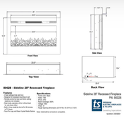 28 Inch Electric Fireplace Small LED Flame Effect