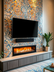 60-Inch Electric Fireplace | Modern Wall Mount With Realistic Flames