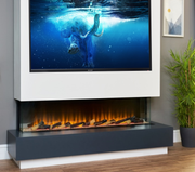 Electric fireplace with realistic flames and remote control