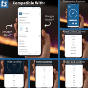 42 Inch Smart Electric Fireplace With Realistic Flame Adjustment