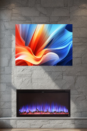 42 Inch Smart Electric Fireplace With Realistic Flame Adjustment