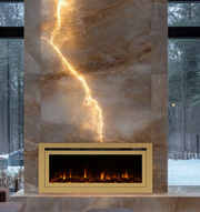 50 Inch Electric Fireplace Gold Frame | include Log set & Crystals