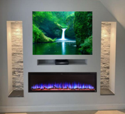 84 Inch Modern Electric Fireplace | Wall Mount With Realistic Flames