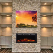 42 Inch Smart Electric Fireplace With Realistic Flame Adjustment