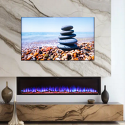 84 Inch Modern Electric Fireplace | Wall Mount With Realistic Flames