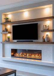 60-Inch Electric Fireplace | Modern Wall Mount With Realistic Flames