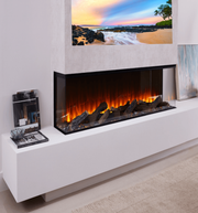 50 in 3 Sided Electric Fireplace With Realistic Log set & Crystals