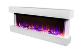 50" Wall Mount 3 sided Electric Fireplace White. 