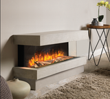 50" Wall Mount 3 Sided Electric Fireplace White. SKU: 80033