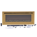 Golden Elegant Electric Fireplace With Remote