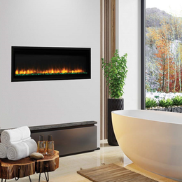 Electric fireplace with realistic flames and remote control