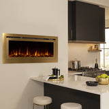Golden Elegant Electric Fireplace With Remote